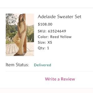 Free People Beach Adelaide sweater set in Reed Yellow